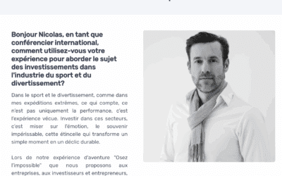 Nicolas Felger : Le conférencier sportif qui place l’expérience humaine au cœur de la performance